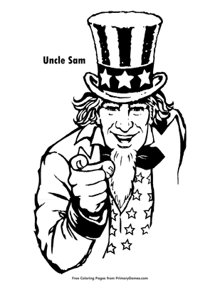 uncle sam hat coloring pages