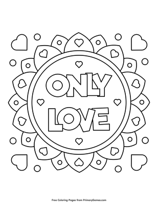 Only Love Coloring Page Free Printable Pdf From Primarygames
