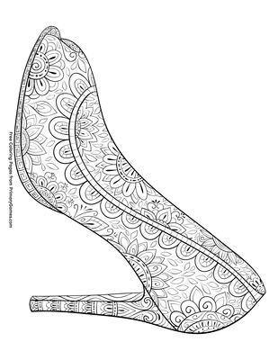 high heel shoe coloring page • free printable pdf from