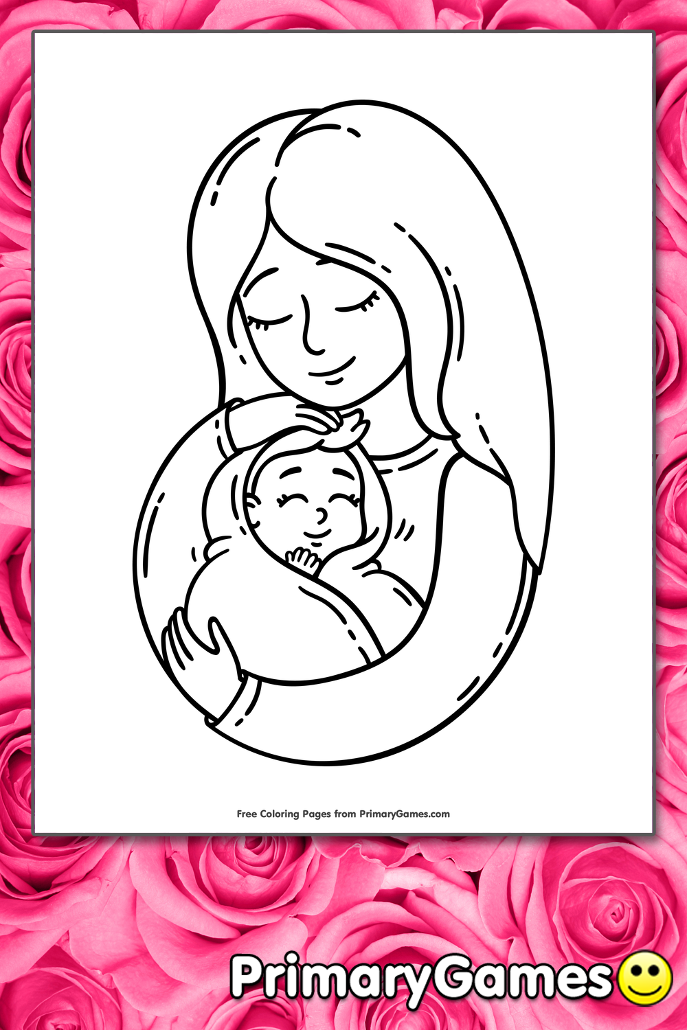 Mom And Baby Coloring Page