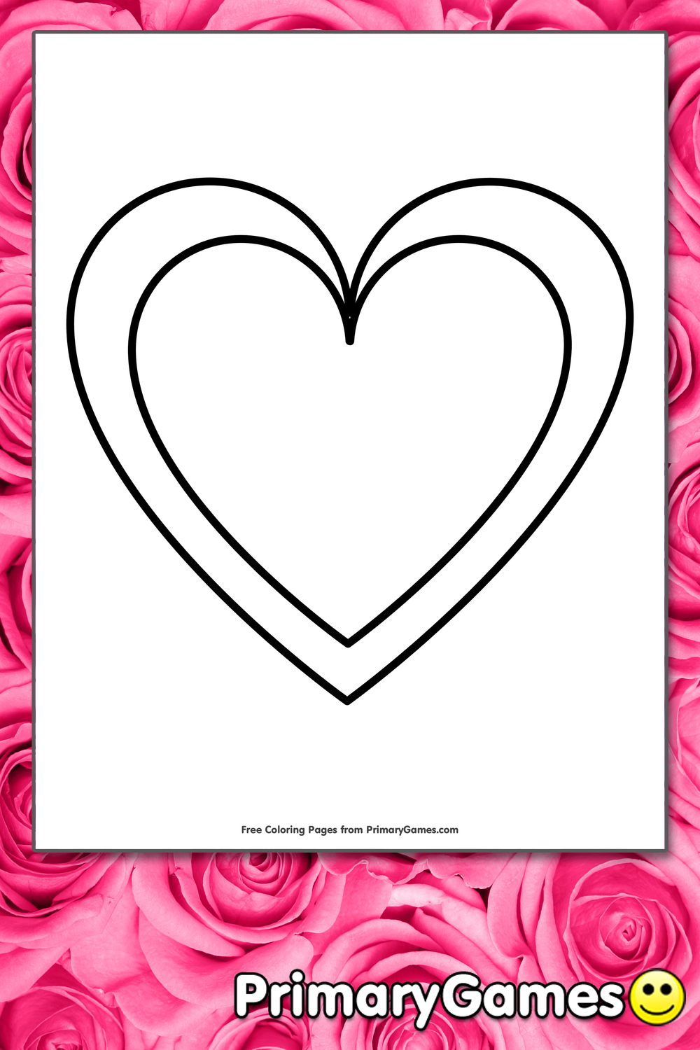 Heart Coloring Page • FREE Printable PDF from PrimaryGames for Free Printable Heart Map Template Pdf
