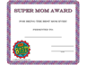 Super Mom Certificate