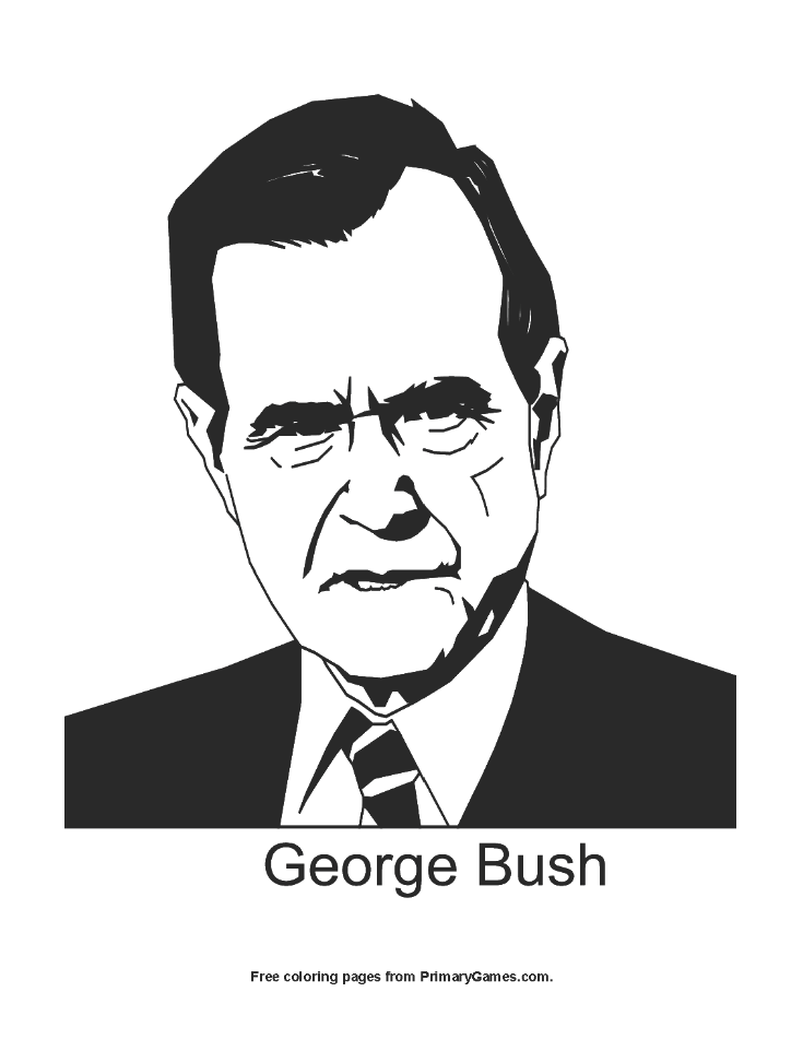 coloring pages of george bush