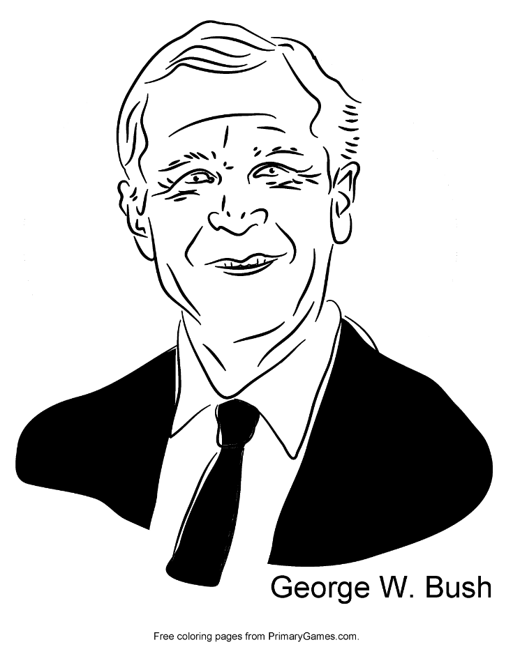 coloring pages of george bush