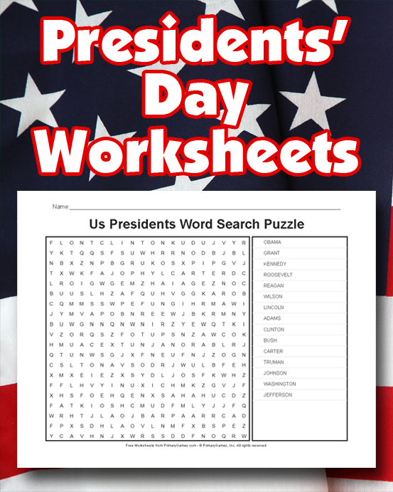 Presidents' Day Worksheets • Free Online Games at PrimaryGames