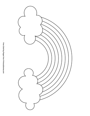 rainbow with clouds coloring page • free printable pdf from