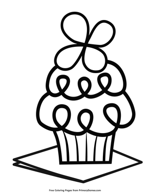 st patrick's day cupcake coloring page • free printable pdf