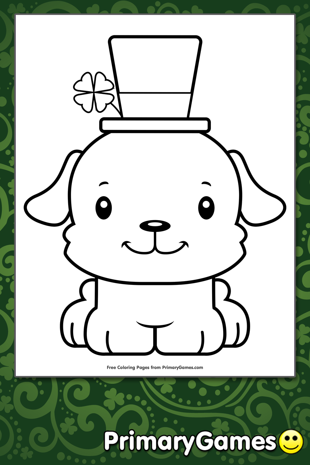 St. Patrick's Day Puppy Coloring Page • FREE Printable PDF from ...