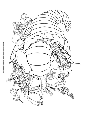 Cornucopia Coloring Page • FREE Printable PDF from PrimaryGames