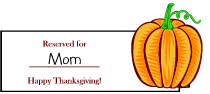 Pumpkin Place Cards