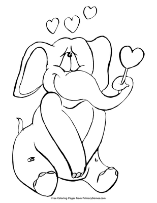 loving elephant coloring page • free printable pdf from