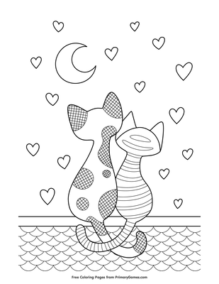 57 Cat Valentine Coloring Pages  Free