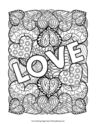 love coloring page free printable pdf from primarygames