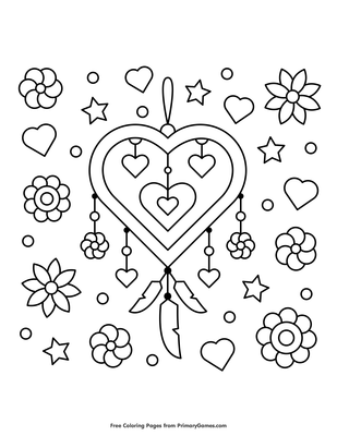 heart dreamcatcher drawings