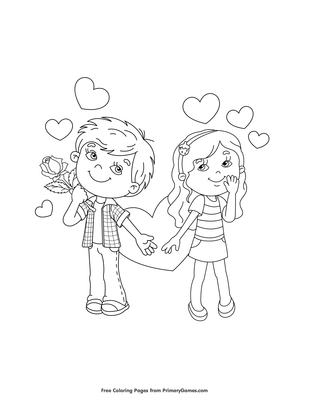 boy and girl coloring pages