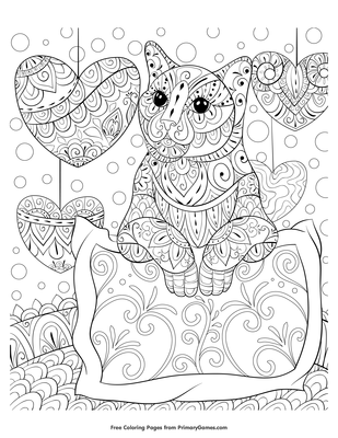 57 Cat Valentine Coloring Pages  Free