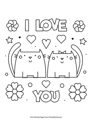 I Love You Coloring Page Free Printable Pdf From Primarygames