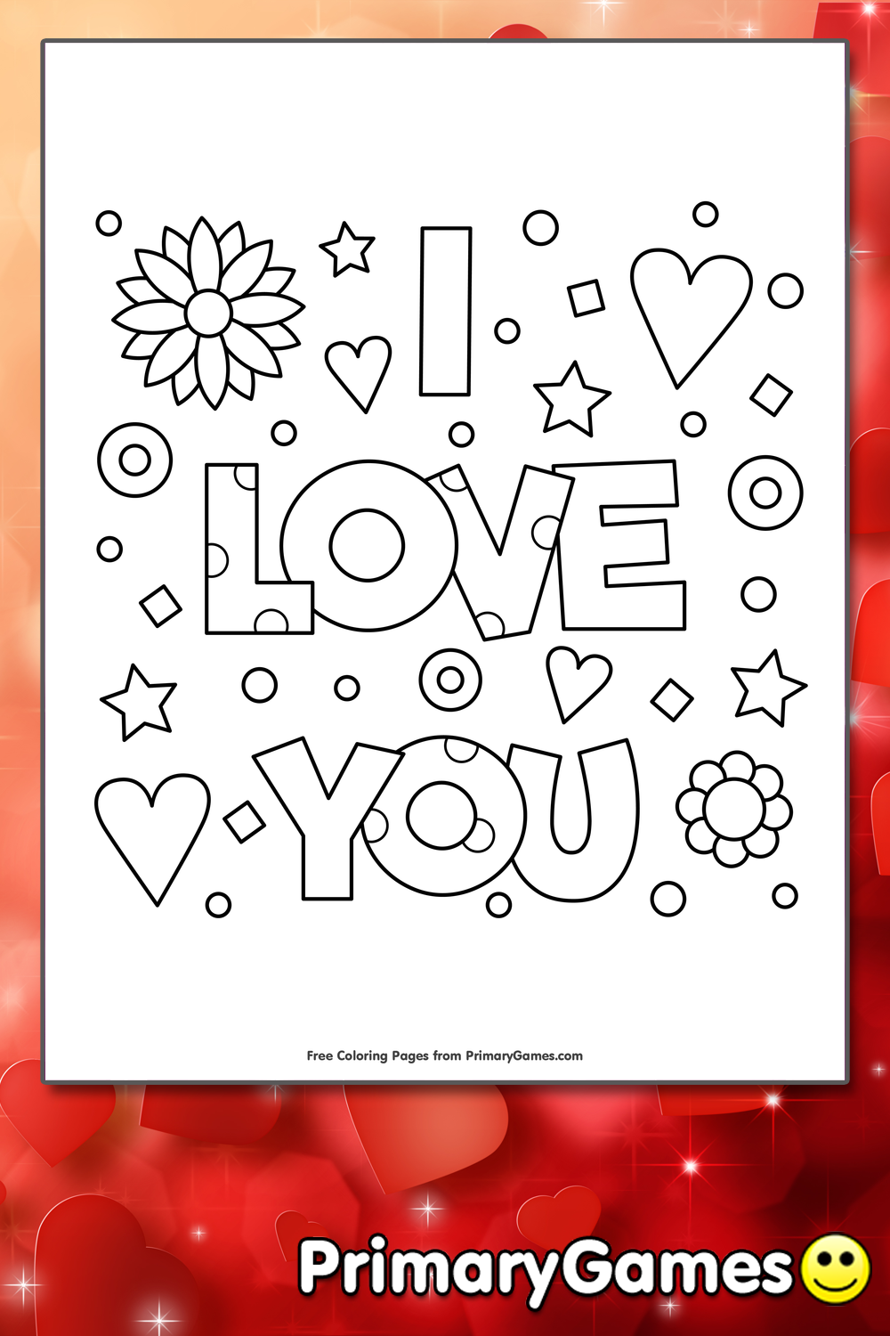 I Love You Coloring Page • FREE Printable PDF from PrimaryGames