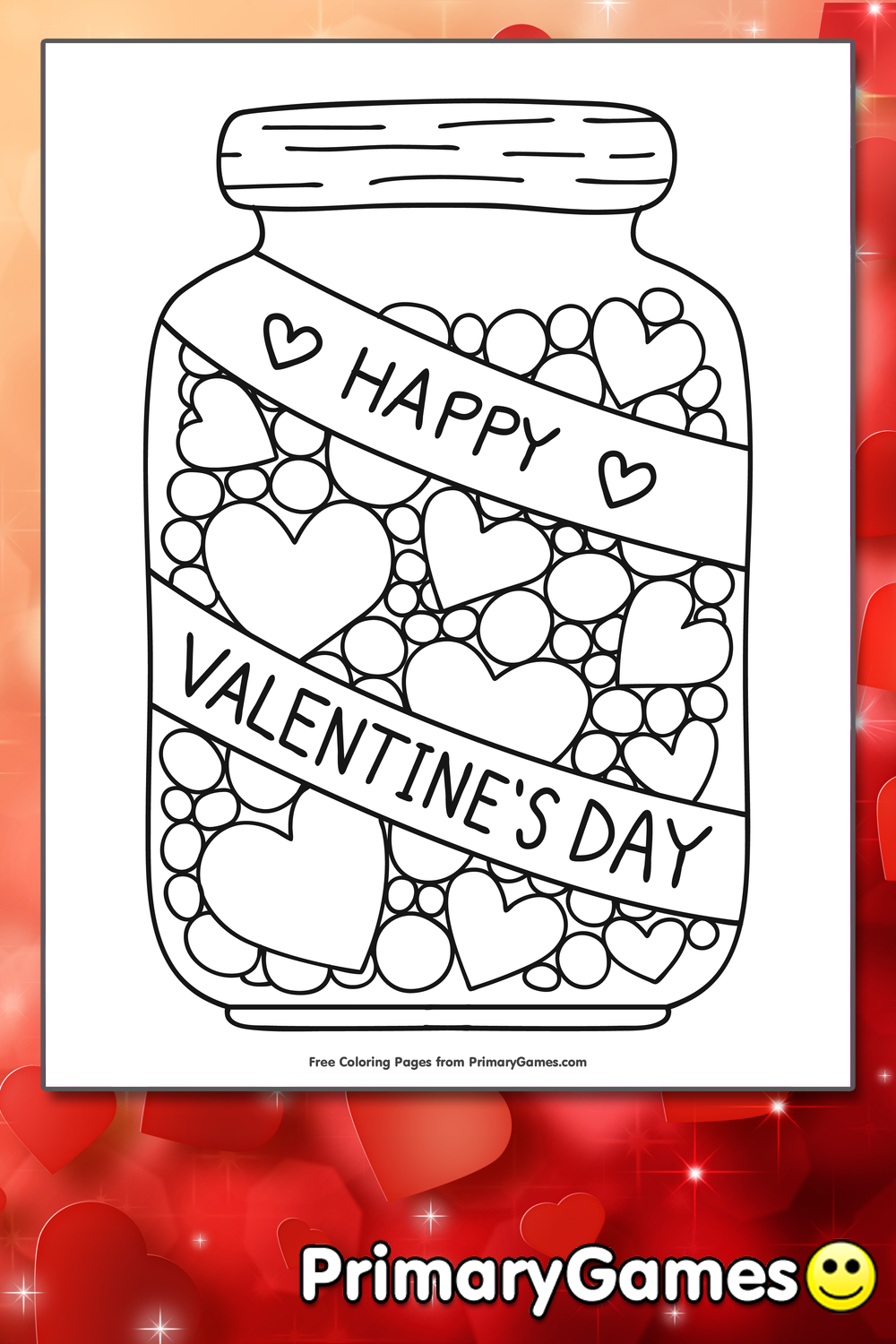 Jar Of Hearts Coloring Pages Of 41 Valentine's Day Coloring Pages
