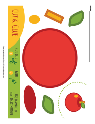 Apple Cut And Glue Activity Page