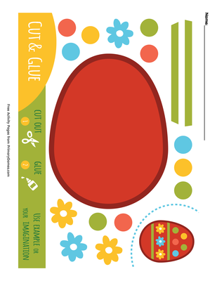 Flower Easter Egg Cut And Glue Activity Page