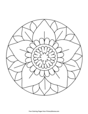 Simple Flower Mandala Coloring Page Free Printable Pdf From Primarygames These patterns are great for both kids and adults! simple flower mandala coloring page
