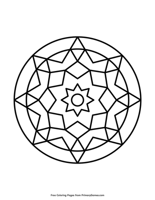 Geometric Mandala Coloring Page Free Printable Pdf From Primarygames Om, also written as 'aum', is the. geometric mandala coloring page free