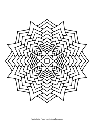Flower Mandala Coloring Page Free Printable Pdf From Primarygames Flower mandala coloring pages #46. flower mandala coloring page free