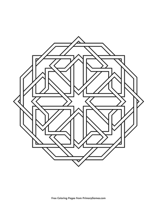 Geometric Mandala Coloring Page Free Printable Pdf From Primarygames Download and print amazing simple mandala coloring pages for free. geometric mandala coloring page free