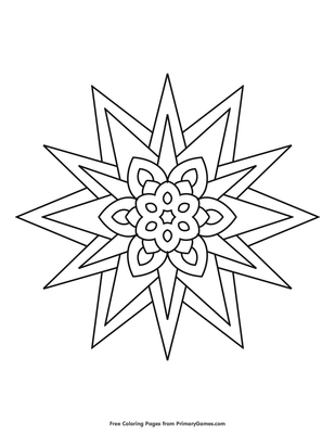 Star Mandala Coloring Page Free Printable Pdf From Primarygames You'll find both simple and advanced mandala coloring pages here as well as a section of. star mandala coloring page free