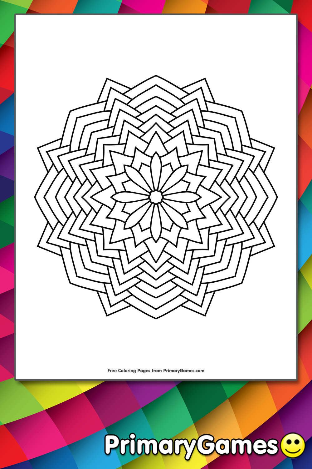 Geometric Mandala Coloring Page Free Printable Pdf From Primarygames Follow us for regular update on new designs. geometric mandala coloring page free