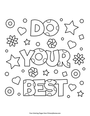 Do Your Best Coloring Page • FREE Printable PDF from PrimaryGames