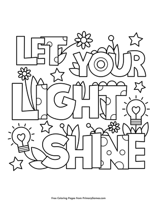 Let Your Light Shine Coloring Page Free Printable Pdf From