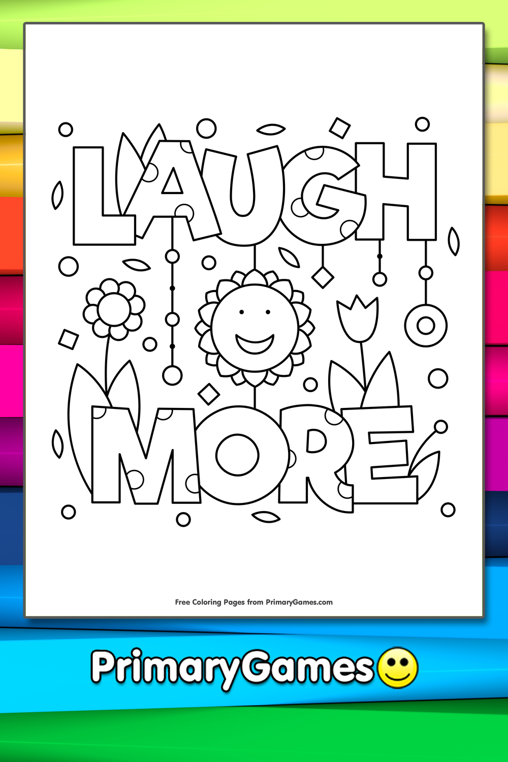 Laugh More Coloring Page Free Printable Pdf From Primarygames