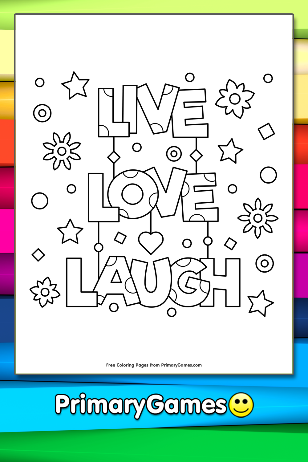 Live Love Laugh Coloring Page Free Printable Pdf From