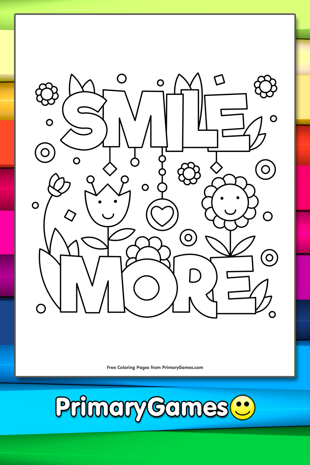 Smile More Coloring Page Free Printable Pdf From Primarygames