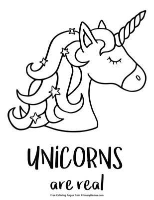 Unicorns Are Real Coloring Page Free Printable Pdf From Primarygames