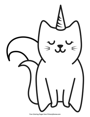 Caticorn Coloring Page Free Printable Pdf From Primarygames