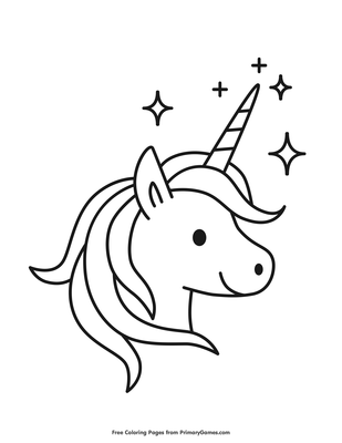 sparkling unicorn coloring page • free printable pdf from