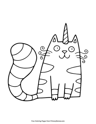 Tabby Caticorn Coloring Page Free Printable Pdf From Primarygames