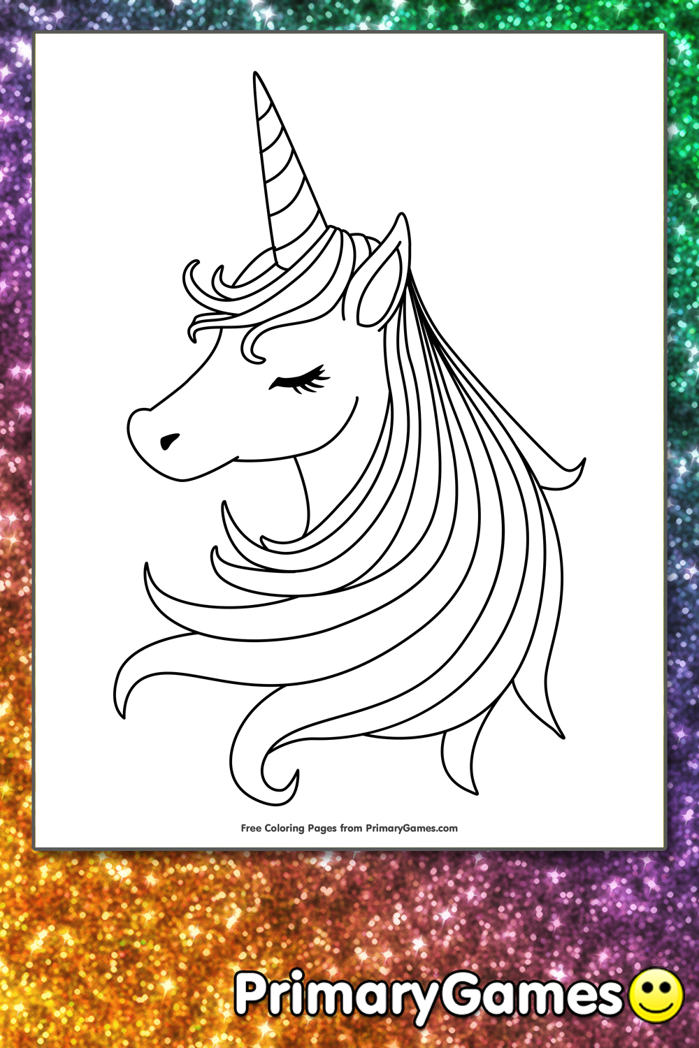 Sleeping Unicorn Coloring Page • FREE Printable PDF from PrimaryGames
