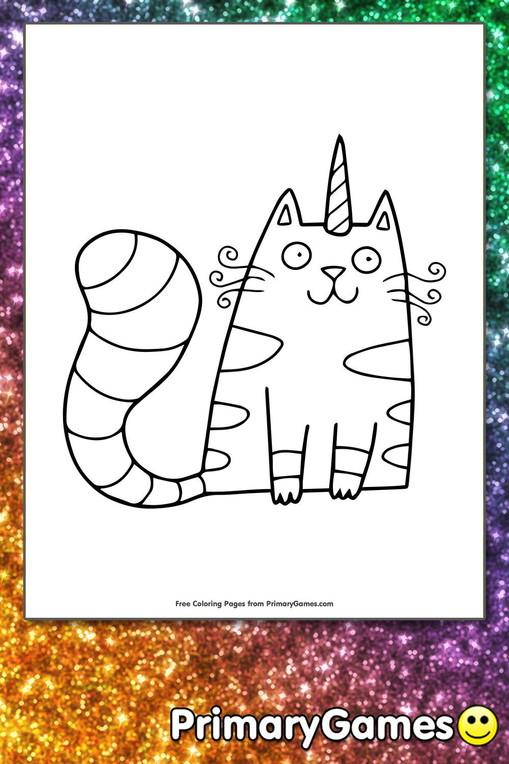 Tabby Caticorn Coloring Page Free Printable Pdf From