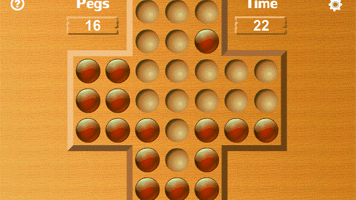 English Solitaire game jumping pegs into empty holes.