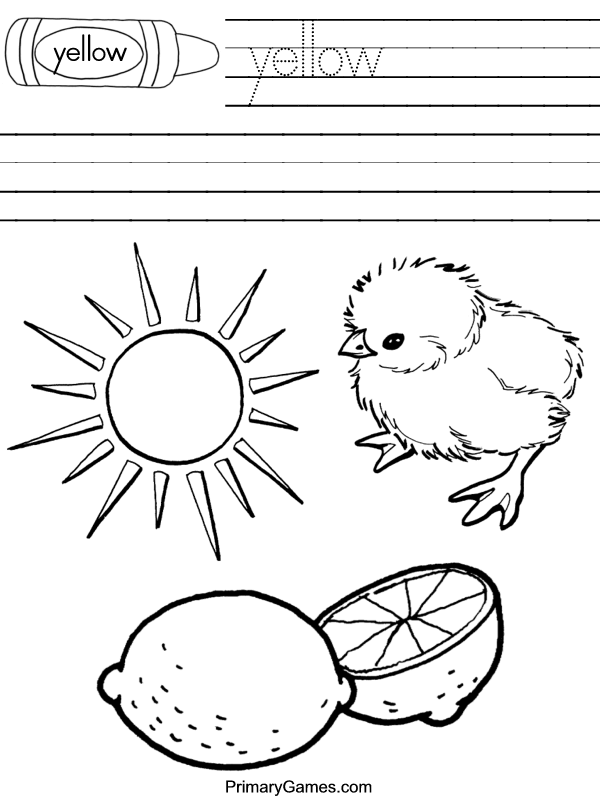 Yellow Coloring Sheets 2