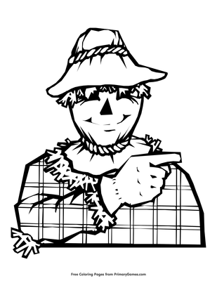 scarecrow hat coloring page