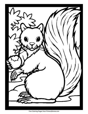 Squirrel Coloring Page Free Printable Pdf From Primarygames