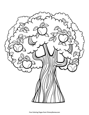 Apple Tree Coloring Page Free Printable Pdf From Primarygames