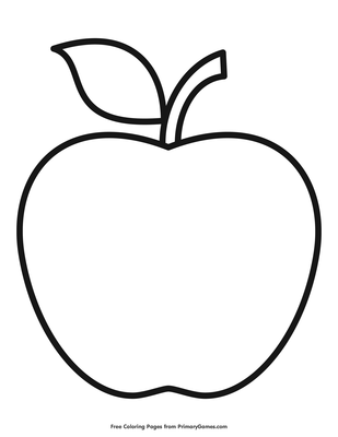 Simple Apple Outline Coloring Page