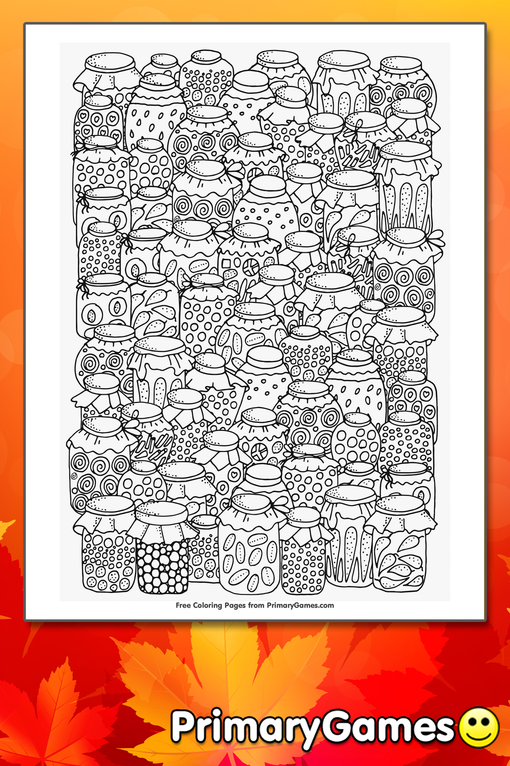 Canning Jars Coloring Page • FREE Printable PDF from PrimaryGames