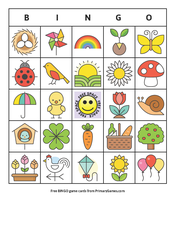 Spring Bingo Game Free Printable Game From Primarygames